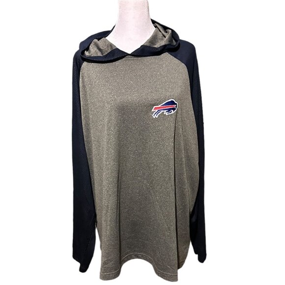 Buffalo Bills Antigua NFL Hooded Sweatshirt Gray/Navy Mens XL Polyester Sportswe - Picture 2 of 15